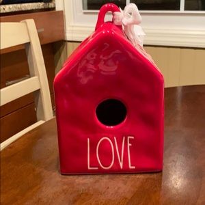 Rae dunn red love birdhouse